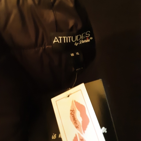 Attitudes by Rene Reversible Packable Puffer Black and multi-colored - Picture 2 of 3